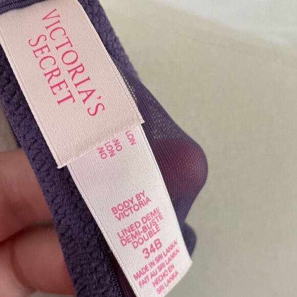 Victoria’s Secret Body by Victoria Lined Demi Purple Lace Bra Size 34B - Picture 3 of 3